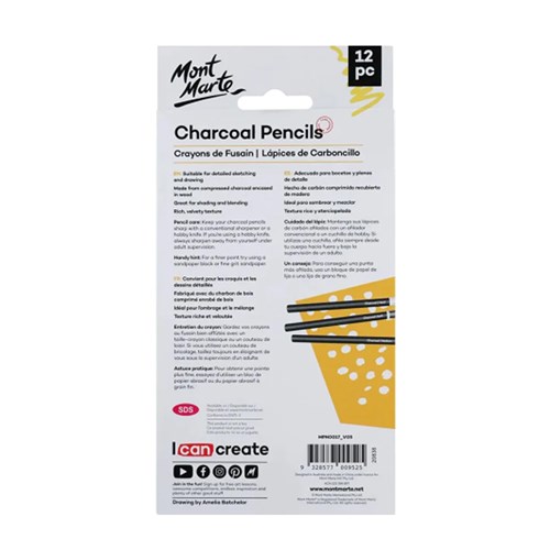 MONT MARTE CHARCOAL PENCILS Set 12 Pieces(1)